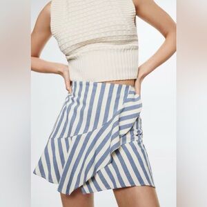 Mango Striped cotton skirt